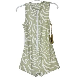 STONE FOX SWIM RAFA ALOE LINES ONE PIECE SMALL NWT